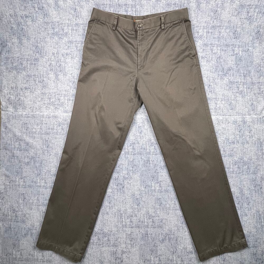 Dockers D2 Straight Fit Chino Pants Men’s 34x32 Gray Flat Front 100% Cotton
